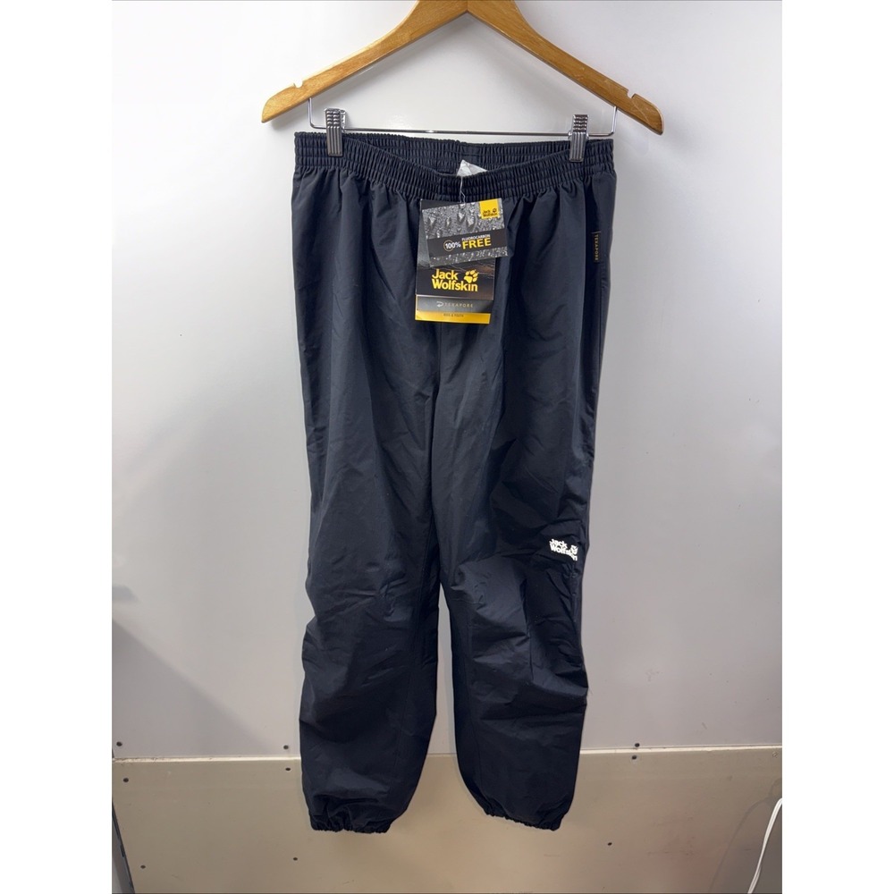 Jack Wolfskin Kids Flex Shield Softshell Pants Black Outdoor Hiking Size 176/1